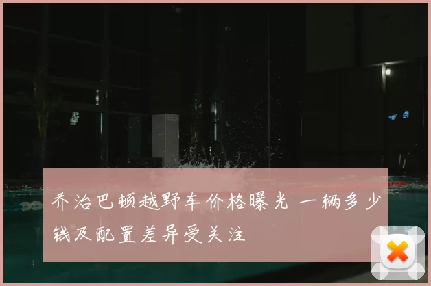 乔治巴顿越野车价格曝光 一辆多少钱及配置差异受关注